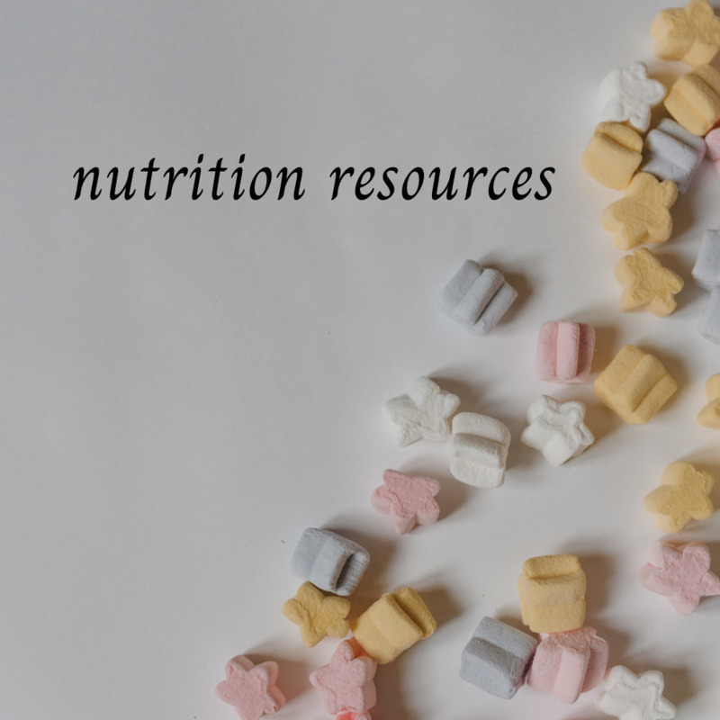 Nutrition resources cover image with marshmallows.