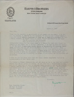 Typed letter with the Harper & Collins letterhead.