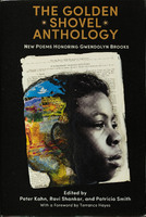 Front cover with black & white image of brooks in profile. The back of her head a colorful collage & a torn book page behind.