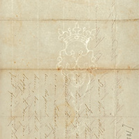 A letter rotated 90 degrees to highlight the crest watermark in the center.